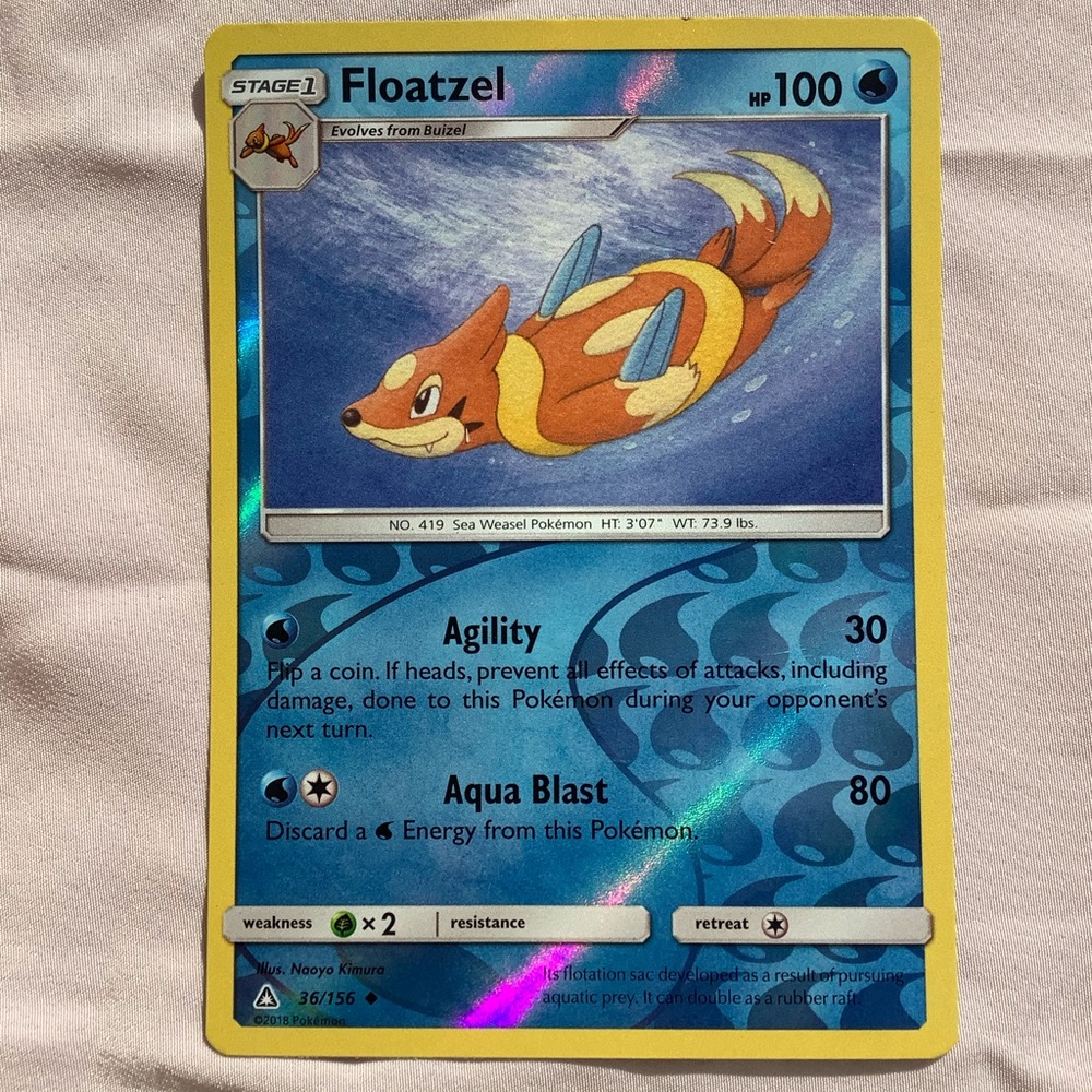 Pokémon Card Floatzel the Evolved form Buizel